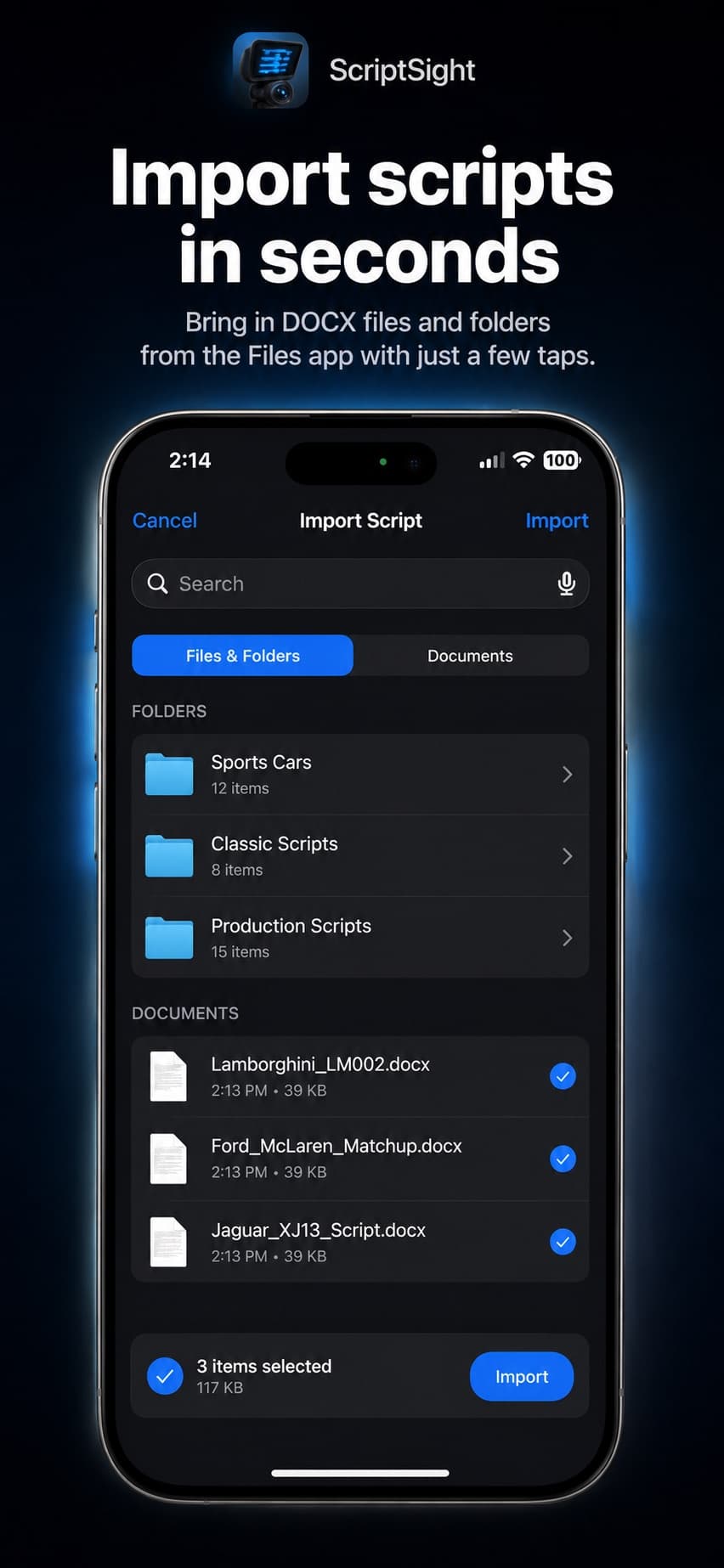 Script Sight script import feature